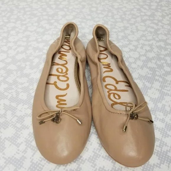 Sam Edelman Tan Flats with Bow Detail - Picture 1 of 6